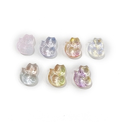Fox Transparent Czech Glass Beads, Animal, Mixed Color, Fox