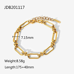 JDB201117 Wide Chain Cross Buckle Bracelet Vacuum Plating 18K Gold European and American Stainless Steel Hand Jewelry -