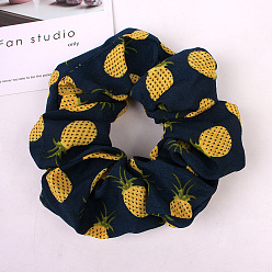 C111 Pineapple Hairband in Navy Blue Pineapple Fabric Hair Tie for Women's Office Look - Elastic Headband Accessory