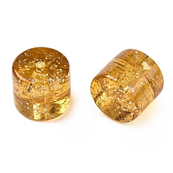 Темно-Золотистый Непрозрачная акриловая разделительные бусинки, колонка, темные золотарник, 11x12 мм, отверстие : 2.5 мм