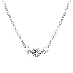 NJ87125 Vintage-inspired Diamond-studded Necklace for a Chic and Simple Look
