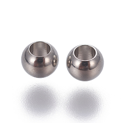 Stainless Steel Color 202 Stainless Steel Beads, Rondelle, Stainless Steel Color, 4x3mm, Hole: 2mm