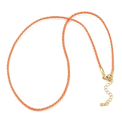 Темно-Оранжевый 2мм нейлоновый плетеный шнур для изготовления ожерелий, с латунными выводами и 202 застежками из лобстера из нержавеющей стали, золотые, долговечный, стойки покрытие, темно-оранжевый, 17.72 дюйм (45 см)
