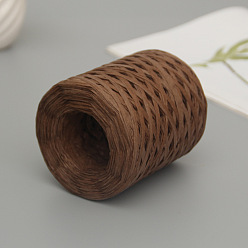 Camel Raffia Ribbon, Packing Paper String, Raffia Twine Paper Cords for Gift Wrapping and Weaving, Camel, 3~4mm, about 218.72 Yards(200m)/Roll