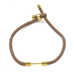 Светло-коричневый Плетеный браслет из нейлонового шнура, с латунной фурнитурой , реальный 18 k позолоченный, загар, 9-1/2 дюйм (24 см), ссылка: 24x4 mm