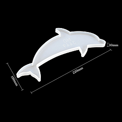 Weiß DIY-Delfin-Form, Tassenunterlage, Silikonformen in Lebensmittelqualität, Gießformen aus Harz, für die Herstellung von UV-Harz und Epoxidharz, weiß, 220x100x10 mm