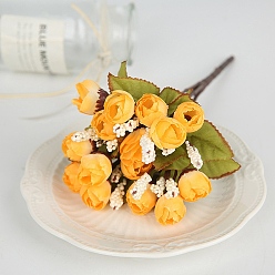 Dark Orange Plastic Eucalyptus Artificial Flower, for Wedding Party Home Room Decoration Marriage Accessories, Dark Orange, 240mm