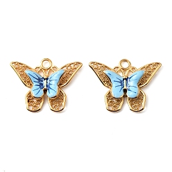 Темно-Голубой 304 нержавеющей стальной эмали подвески, очарование бабочки, золотые, глубокое синее небо, 20x26x4.5 мм, отверстие : 2.8 мм