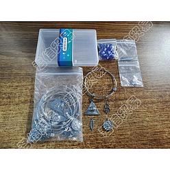 Stainless Steel Color BENECREAT DIY Evil Eye Bangle Making Kit, Including 201 Stainless Steel Pendants & Expandable Bangle Making, 304 Stainless Steel Pendants & Jump Rings & Pin, Lampwork Beads, Stainless Steel Color, Bangle Making: 6pcs/box