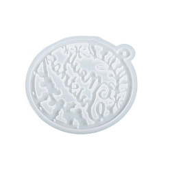 Round DIY Silicone Christmas Theme Pendant Molds, Resin Casting Molds, for UV Resin, Epoxy Resin Jewelry Making, Round, 180x164x6mm
