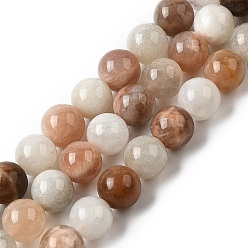 Multi-Moonstone Круглые нити из натуральных бусин из нескольких лунных камней, 8 мм, отверстие : 1 мм, около 48 шт / нитка, 15.55'' (39.5 см)