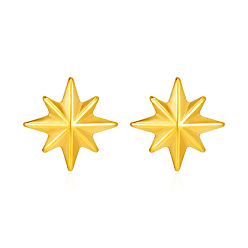 Золотой Простые 304 геометрические серьги-гвоздики в форме звезд из нержавеющей стали, золотые, 12.58 мм