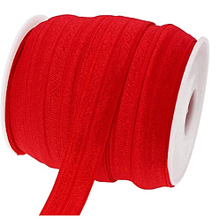 Rouge Cordon élastique élastique plat, sangle vêtement accessoires de couture, rouge, 15 mm, environ 75 m/rouleau