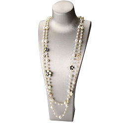 NXL10 Gold Snowflake Pendant Pearl Necklace with Number 5, European and American Style