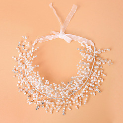 silver headband Handmade Pearl Bridal Headband - European and American Wedding Dress Accessories, Travel Photography Jewelry.