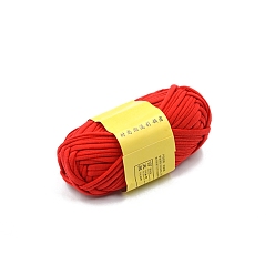 Red Polyester Cloth Yarn, For Hand Knitting Thick Thread, Crochet Cloth Yarn, Red, 2.2mm, about 38.28 Yards(35m)/Skein