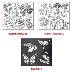 Clover Silhouette Paper, for Lighting Decoration, Paper Cut Light Box, Mermaid, Clover, 150x170mm, 4pcs/set