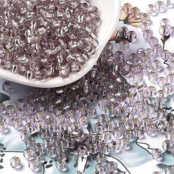 Thistle Glass Seed Beads, Silver Lined, Round Hole, Round, Thistle, 4x3mm, Hole: 1.2mm, 6429pcs/pound