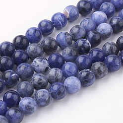 Sodalite Natural Sodalite Bead Strands, Round, Grade A, 8~8.5mm, Hole: 1mm, about 45~47pcs/strand, 14.9 inch(38cm)