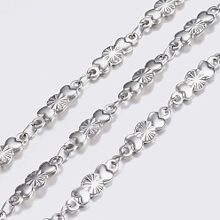 Stainless Steel Color 304 Stainless Steel Chains, Candy Link Chains, Soldered, Stainless Steel Color, 13x4x1.4mm