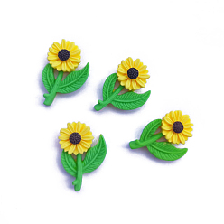 Yellow Opaque Resin Cabochons, Daisy, Yellow, 29x19mm