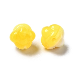 Yellow Two Tone Opaque Acrylic Beads, Cloud, Yellow, 12x12x12mm, Hole: 1.6mm, about 810pcs/500g