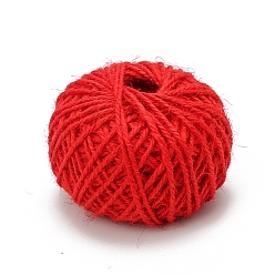 Red 50M Round Jute Cord, for Gift Wrapping, Party Decoration, Red, 2mm, about 54.68 Yards(50m)/Roll