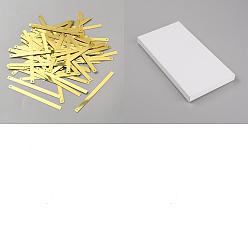 Or 897pièces grands pendentifs pour animaux de compagnie, rectangle, or, 76x5x0.2mm, Trou: 1.4mm, environ897 pcs / 130 g