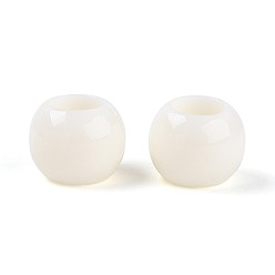 Белый Непрозрачные акриловые бусины, круглые, белые, 12x9.8 мм, отверстие : 6.5 мм, Около 850 шт / 500 г