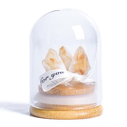 Желтый Кварц Натуральный желтый кварц натуральный драгоценный камень украшения для витрин, со стеклянной крышкой, для домашнего офисного стола, 52x75 мм