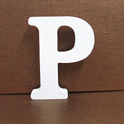 Letter P Letter Wooden Ornaments, for Home Wedding Decoration Shooting Props, Letter.P, 100x100x15mm