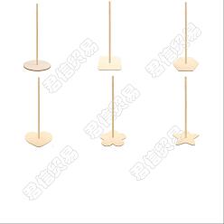 Цвет Древесины 6 наборы 6 стили деревянный держатель для пончиков, съемная подставка для пончиков, для свадьбы, дня рождения, вечеринки, деревесиные, 1 набор / стиль