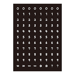 Black Number PVC Plastic Self-Adhesive Stickers, Black, 140x100mm, Stickers: 9mm