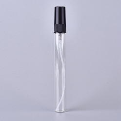 Clear 10ml Mini Refillable Glass Spray Bottles, with Plastic Fine Mist Sprayer & Dust Cap, for Perfume, Essential Oil, Clear, 11.8x1.4cm, Capacity: 10ml(0.34 fl. oz)