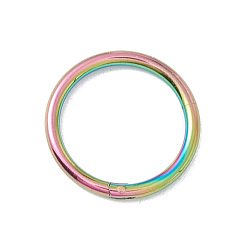 Rainbow Color 304 fermoirs twister en acier inoxydable, anneau, couleur arc en ciel, 10x1mm, diamètre intérieur: 8 mm