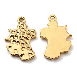 Golden Ion Plating(IP) 304 Stainless Steel Pendants, Manual Polishing, Christmas Bell Charm, Golden, 18x12x2mm, Hole: 1.2mm