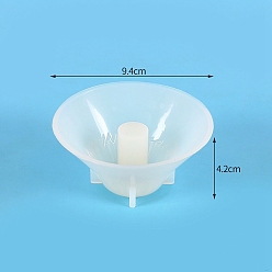 White Flat Round Food Grade Silicone Candle Molds, For Candle Making, White, 9.4x4.2cm