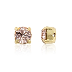 70530 Vintage Rose Preciosa® maxima crystal в пришивной чашке, чешский хрусталь, с настройками латуни, 719 35 021 шатон (круглый), золотые, 70530 винтажная роза, ss 16 (3.8~4 мм)