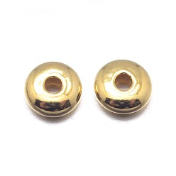 Real 18K Gold Plated Real 18K Gold Plated Rondelle Sterling Silver Spacer Beads, Golden, 3.8x1.5mm, Hole: 1mm, about 285pcs/20g