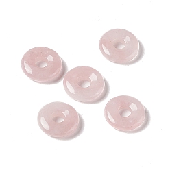 Rose Quartz Natural Rose Quartz Pendants, Donut/Pi Disc Charm Charm, 20x5~7mm, Hole: 6mm