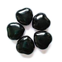 Obsidian Natural Obsidian Healing Stones, Heart Love Stones, Pocket Palm Stones for Reiki Ealancing, 30x30x15mm