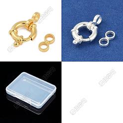 Couleur Mélangete 2 pièces 2 couleurs 925 fermoirs à ressort en argent sterling, anneau, couleur mixte, 10mm, 1 pc / couleur