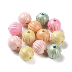 Mixed Color Spray Painted Acrylic Beads, Pumpkin, Mixed Color, 14mm, Hole: 2.5mm, about 328pcs/500g