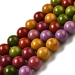 (52) Непрозрачная лаванда Окрашенные натуральные малайзийские нефритовые бусинки, круглые, разноцветные, 10 мм, отверстие : 1.2 мм, около 19 шт / нитка, 7.09 дюйм (18 см)