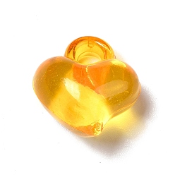 Gold Transparent Acrylic Pendants, Asymmetrical Heart Charm, Gold, 15.5x14x9.5mm, Hole: 3mm, about 610pcs/500g
