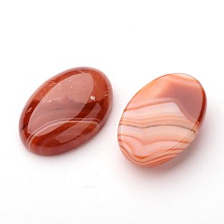 Banded Agate Natural Striped Agate/Banded Agate Oval Cabochons, Dyed, 18x13x5.5~7.5mm