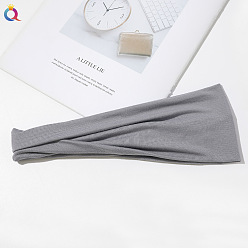 C253-A plain color headband in light gray Printed Knit Headband for Women - Sweat Absorbent Yoga Sports Hair Band