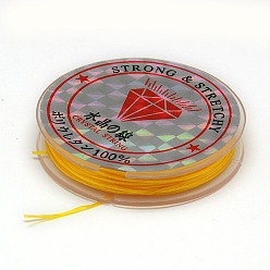 Gold Flat Elastic Crystal String, String Cord Crystal Threads, Gold, 0.8mm, about 10.93 yards(10m)/roll