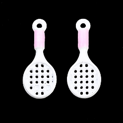 Pink Подвески из эмали и сплава, стойки покрытие, прелести ракетки, окрашеные, без кадмия, без никеля и без свинца, розовые, 20x8x2.5 мм, отверстие : 1.2 мм