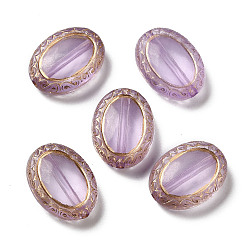 Medium Orchid Transparent Acrylic Beads, Oval, Medium Orchid, 17.5x13x6mm, Hole: 1.6mm, about: 610pcs/500g